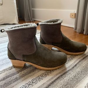 No. 6 Shearling-Lined Clog Boot, Size 10